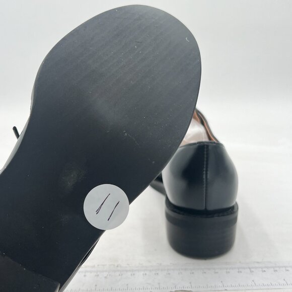 Black Leather Classic Lace up Oxford Low Heel Round Toe Casual Dress Pump Shoes - Picture 5 of 6